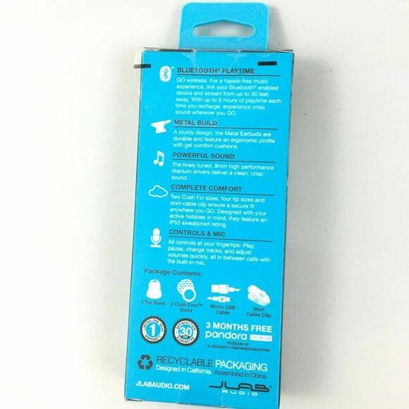 JLAB Audio Bluetooth Wireless Earbuds Universal Mic with Volume Track Control - Picture 4 of 5